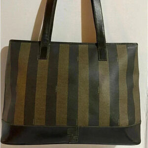 Fendi vintage pequin color block shoulder bag